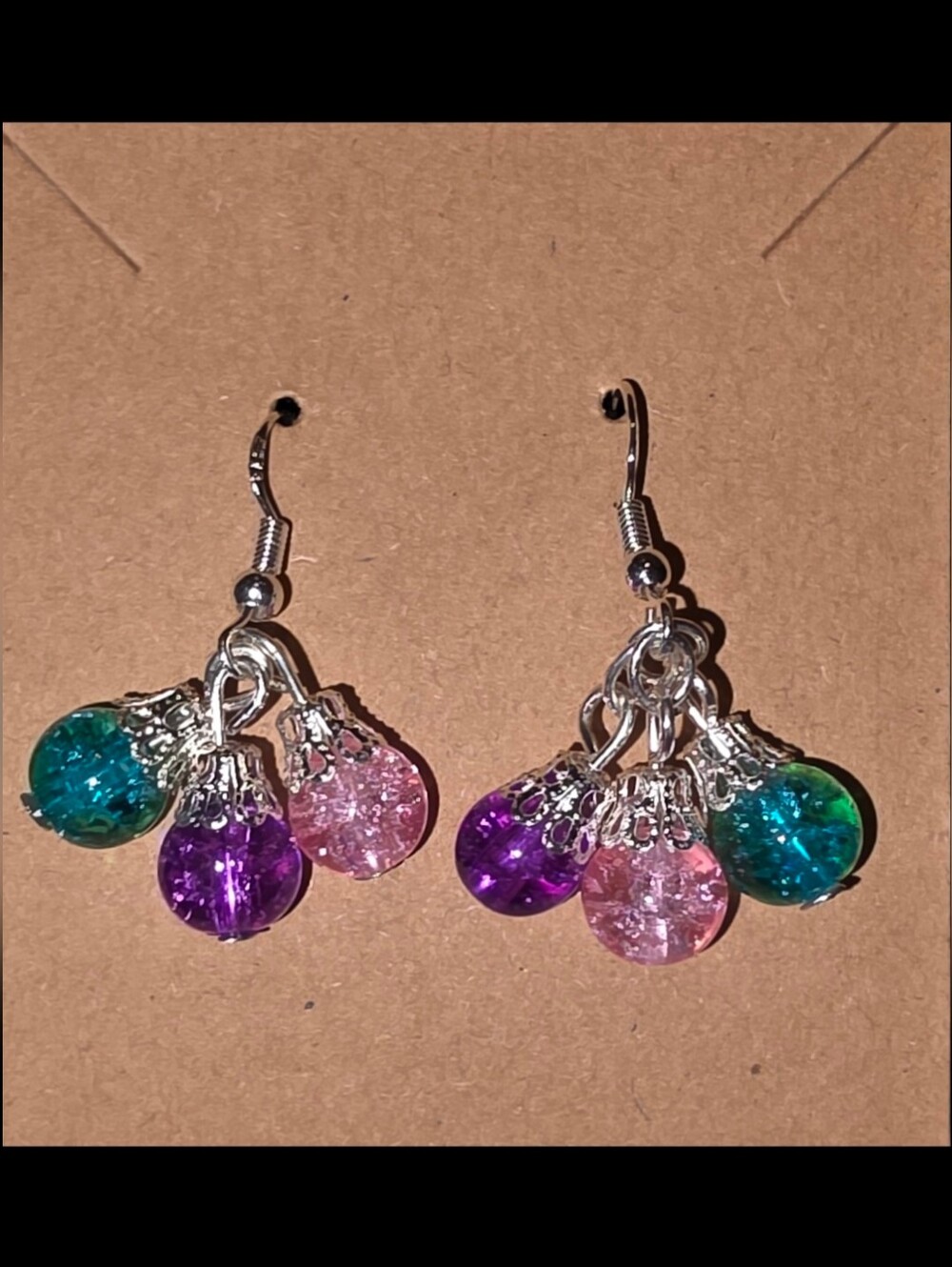 Multi-Color Drop Cluster Earrings